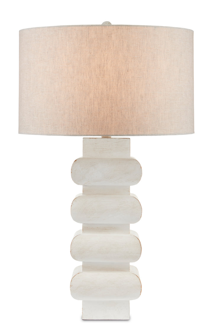 Currey and Company One Light Table Lamp from the Blondel collection in Whitewash finish