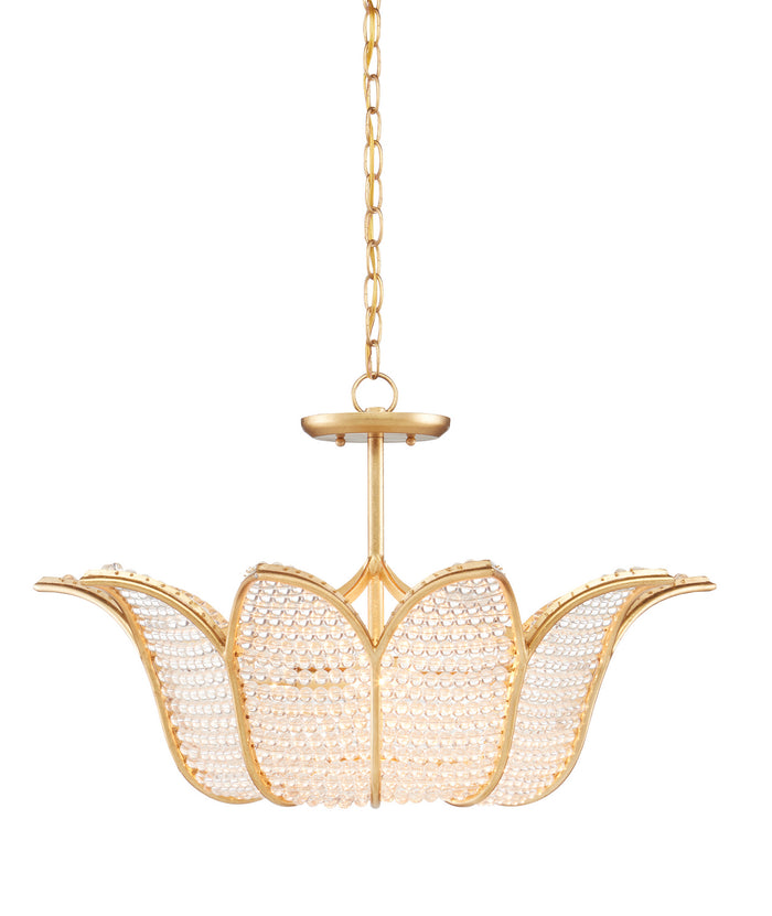 Currey and Company - 9000-0776 - Three Light Chandelier - Bebe Chandelier - Contemporary Gold Leaf/Clear