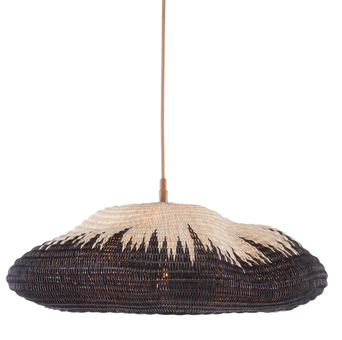 Currey and Company - 9000-0787 - One Light Pendant - Comme Des Paniers - Natural/Black/Khaki