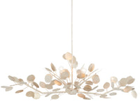 Currey and Company - 9000-0816 - Six Light Chandelier - Lunaria Collection - Contemporary Silver Leaf