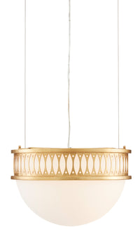 Currey and Company - 9000-0834 - One Light Pendant - Lola Collection - Contemporary Gold Leaf/Painted Contemporary Gold