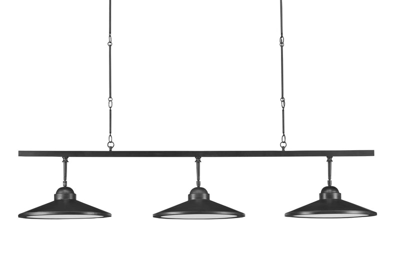 Currey and Company - 9000-0858 - Three Light Chandelier - Ditchley Collection - Black Bronze/White