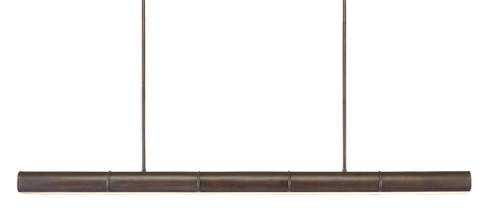 Currey and Company Five Light Linear Chandelier from the Lyon collection in Bronze Verdigris/White finish