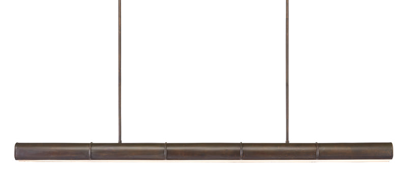 Currey and Company - 9000-0862 - Five Light Linear Chandelier - Lyon Collection - Bronze Verdigris/White