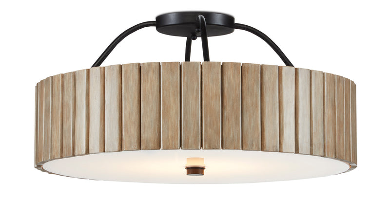 Currey and Company - 9999-0058 - One Light Semi-Flush Mount - Tetterby Collection - Taupe/Black