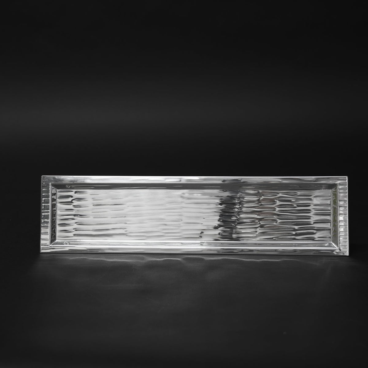 Design Shop Silver Stainless Steel Hammered Rectangle Tray