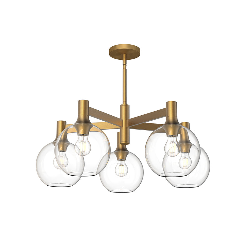 Alora - CH506129AGCL - Five Light Chandelier - Castilla - Aged Gold/Clear Glass