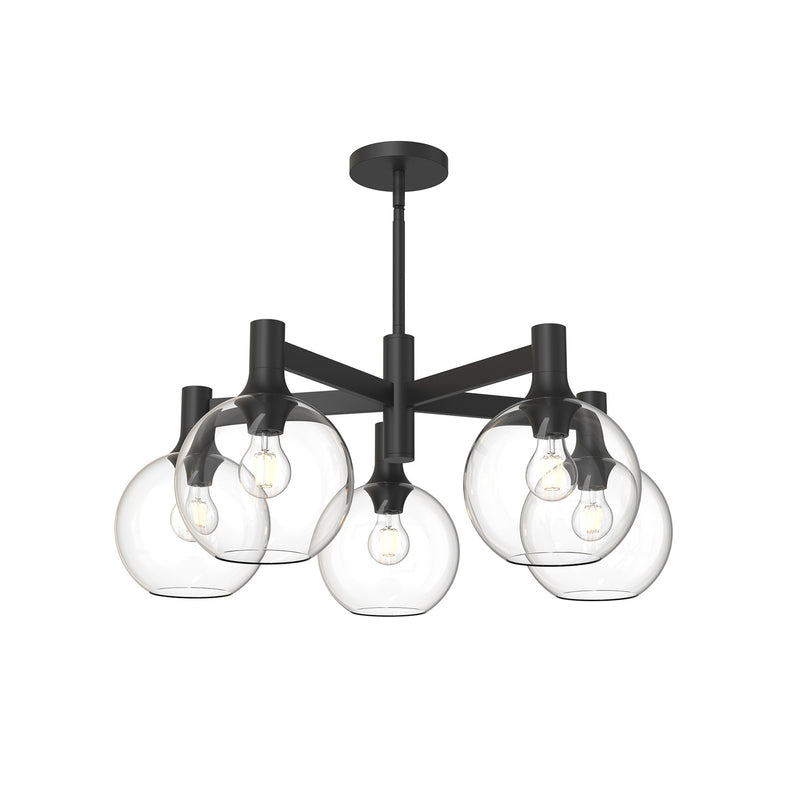 Alora Five Light Chandelier from the Castilla collection in Matte Black finish