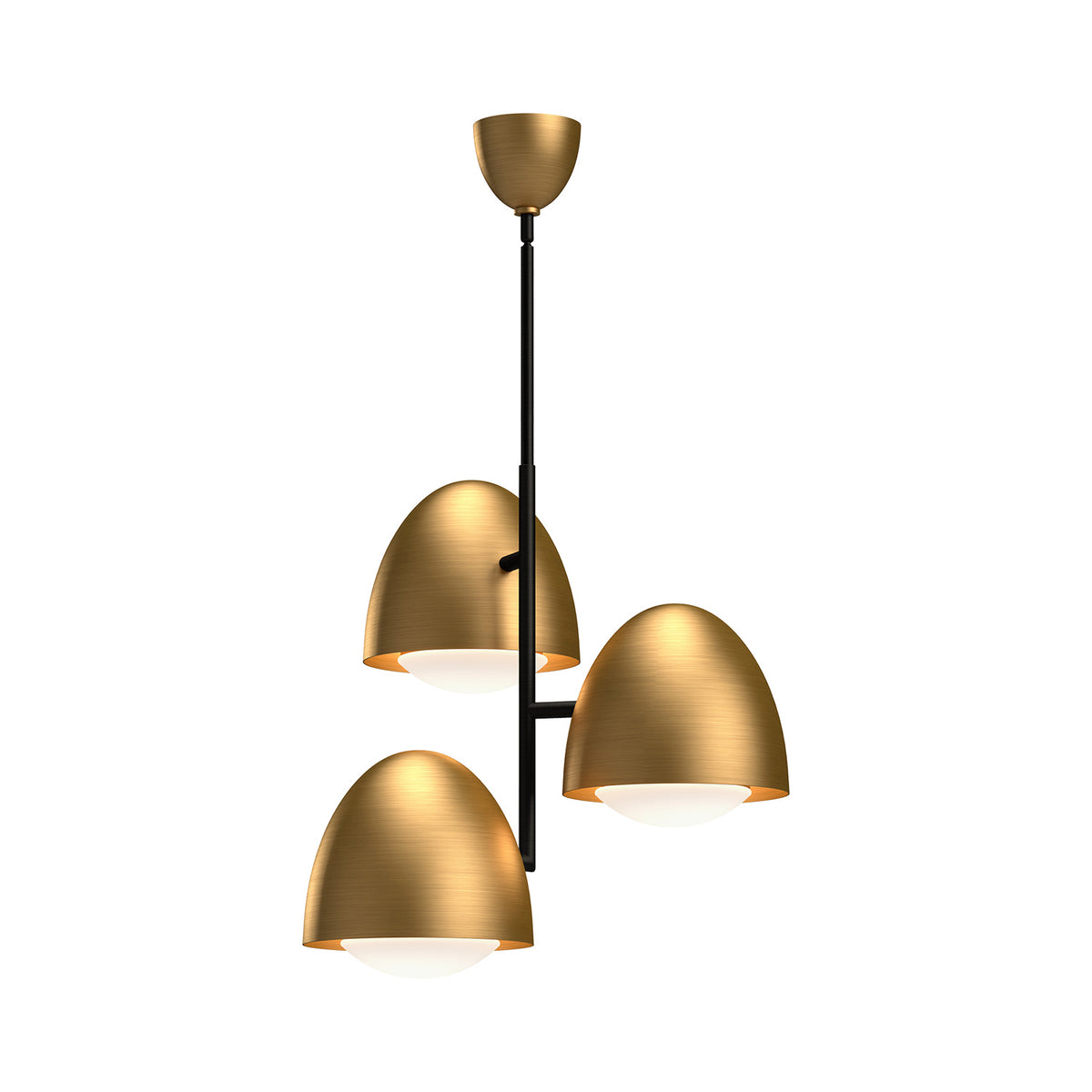 Alora - CH529024AGOP - Three Light Chandelier - Kenji - Aged Gold/Opal Matte Glass