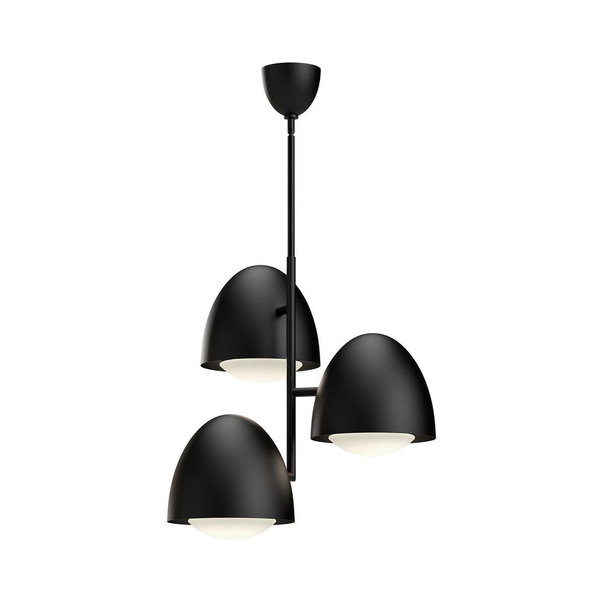 Alora - CH529024MBOP - Three Light Chandelier - Kenji - Matte Black/Opal Matte Glass