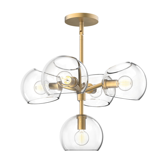 Alora Five Light Chandelier from the Willow collection in Brushed Gold finish