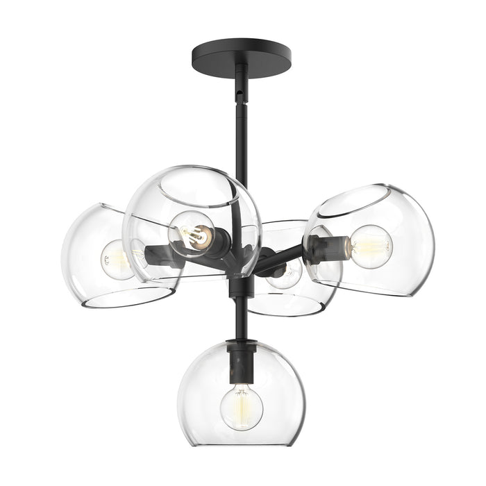 Alora Five Light Chandelier from the Willow collection in Matte Black finish