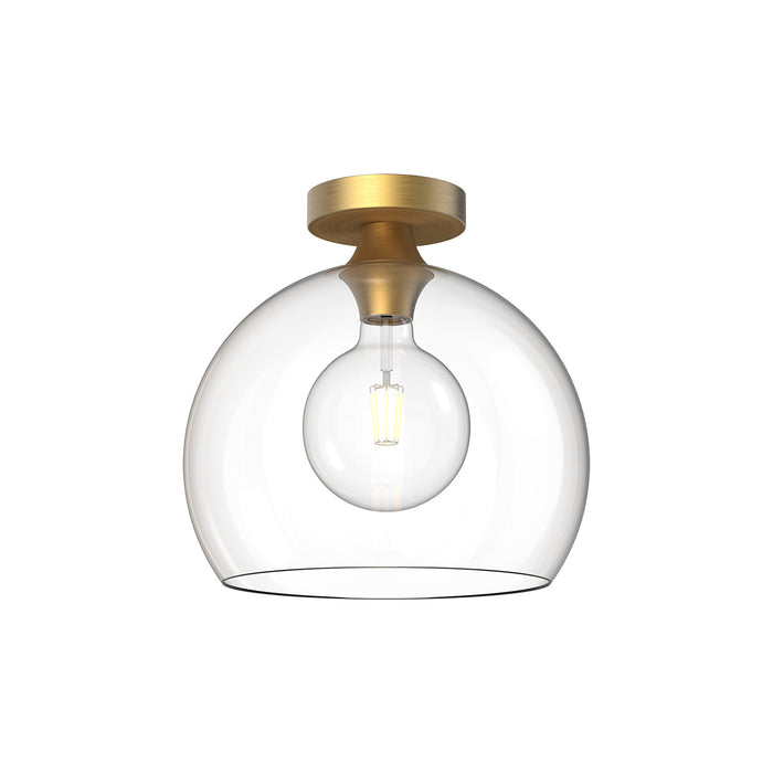 Alora One Light Flush Mount from the Castilla collection in Aged Gold finish
