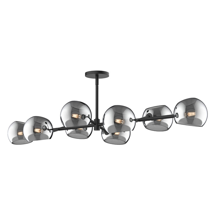 Alora Eight Light Linear Pendant from the Willow collection in Matte Black finish