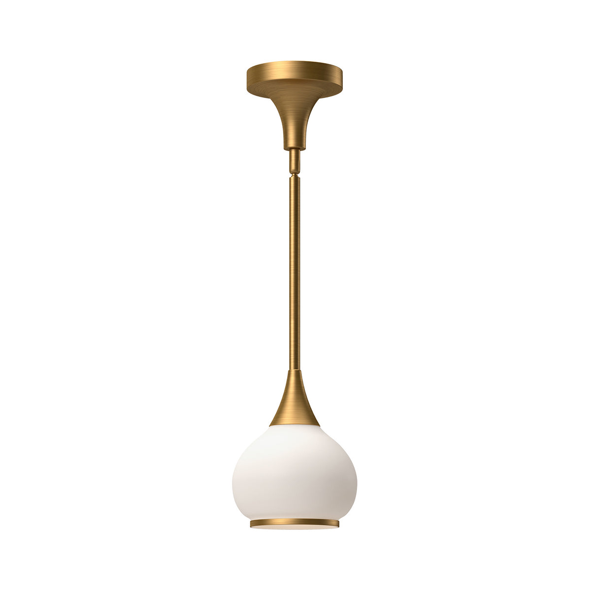 Alora - PD524006AGOP - One Light Pendant - Hazel - Aged Gold/Opal Matte Glass