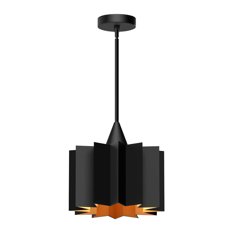 Alora - PD528412MB - One Light Pendant - Plisse - Matte Black