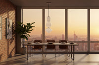 LED Pendant from the Bijou collection in Aged Gold/Opal Matte Glass finish by Alora
