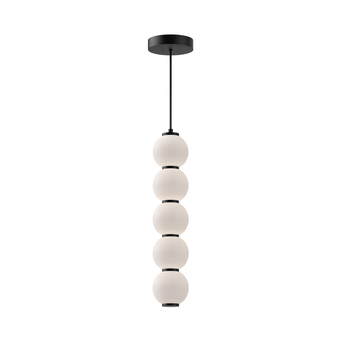 Alora - PD531515MBOP - LED Pendant - Bijou - Matte Black/Opal Matte Glass