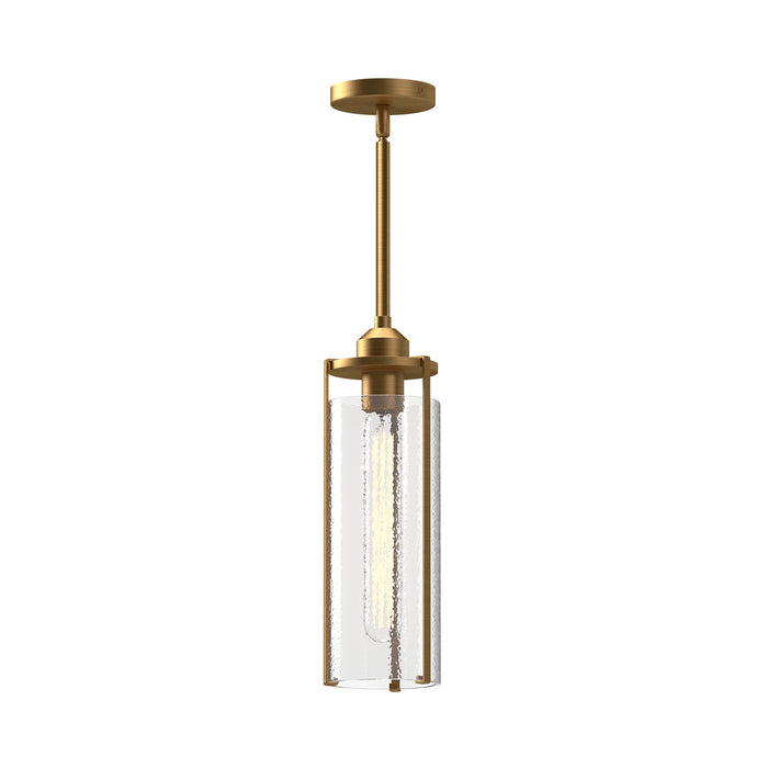 Alora One Light Pendant from the Belmont collection in Aged Gold/Clear Water Glass|Clear Water Glass/Matte Black finish