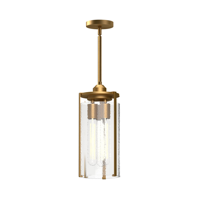 Alora Three Light Pendant from the Belmont collection in Aged Gold/Clear Water Glass|Clear Water Glass/Matte Black finish