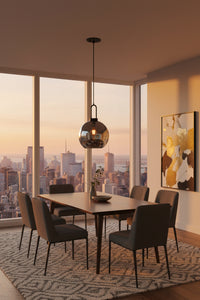 Alora - PD601710MBSM - One Light Pendant - Soji - Matte Black/Smoked Solid Glass