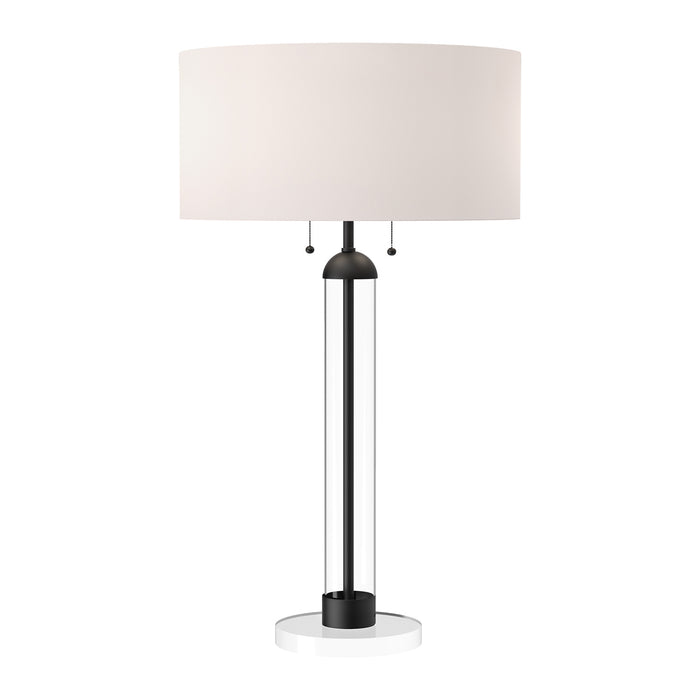 Alora Two Light Table Lamp from the Sasha collection in Brushed Gold/White Linen|Matte Black/White Linen finish