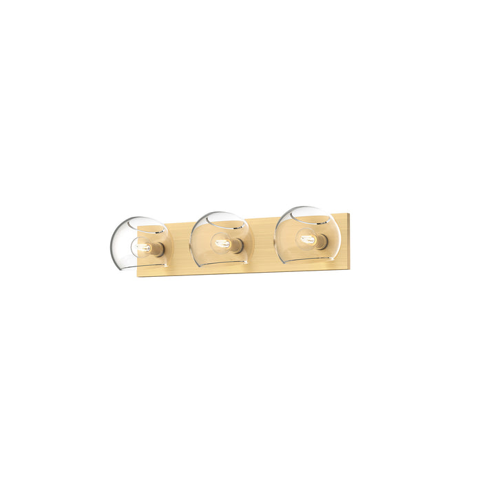 Alora Three Light Bathroom Fixtures from the Willow collection in Brushed Gold finish