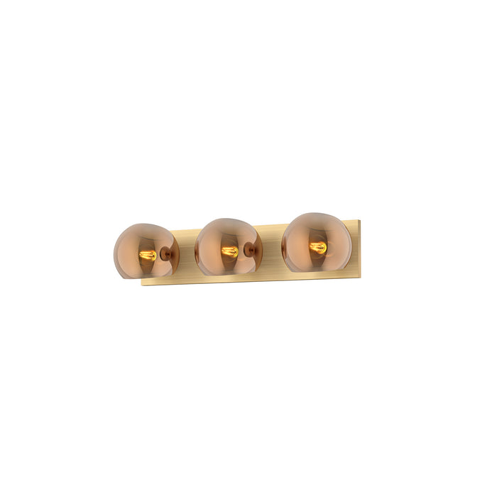 Alora Three Light Bathroom Fixtures from the Willow collection in Brushed Gold finish