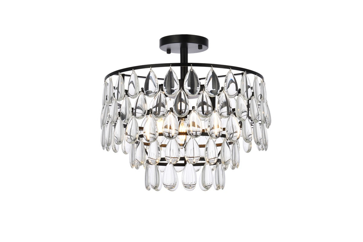 Elegant Lighting - 1103F16BK - Three Light Flush Mount - Mila - black
