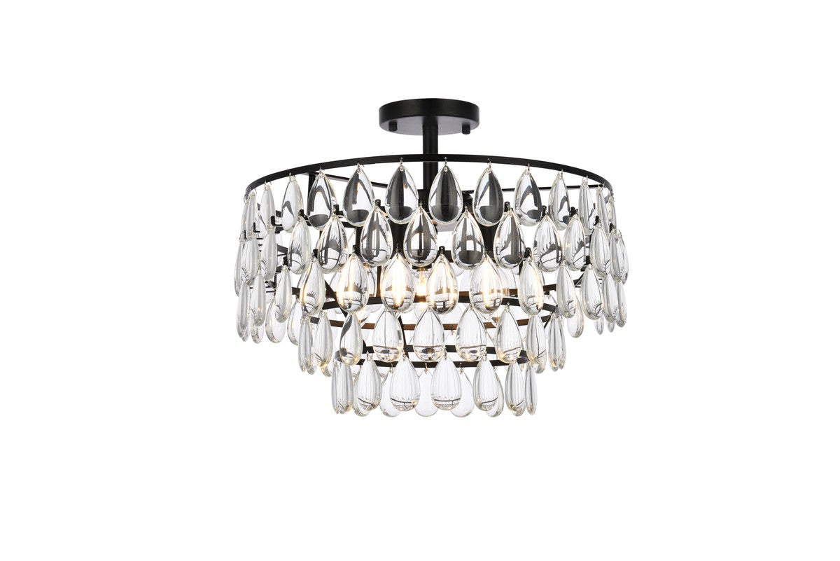 Elegant Lighting - 1103F18BK - Five Light Flush Mount - Mila - black