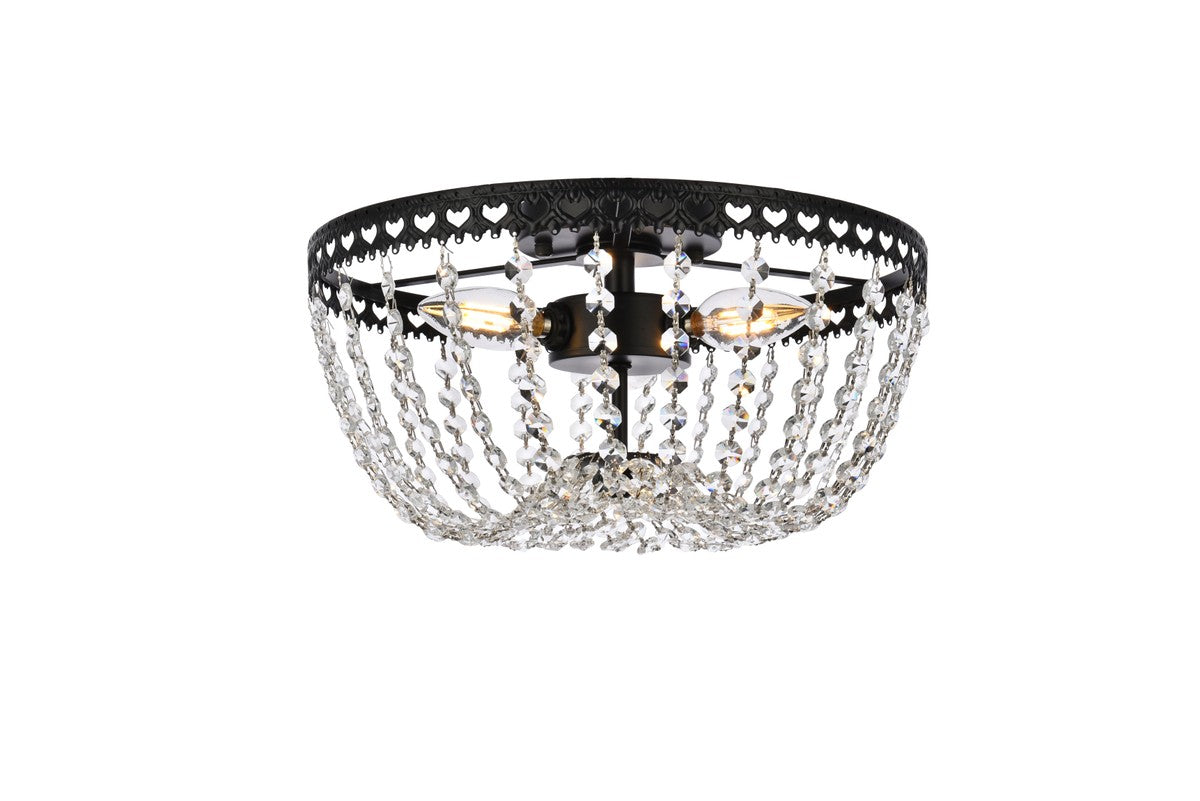 Elegant Lighting - 1112F12BK - Three Light Flush Mount - Kylie - black