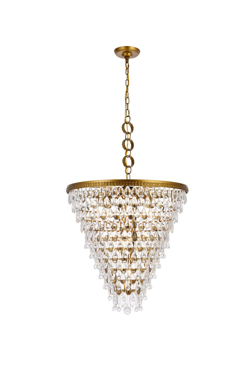 Elegant Lighting - 1219D24BR/RC - Seven Light Chandelier - Nordic - Brass and Clear