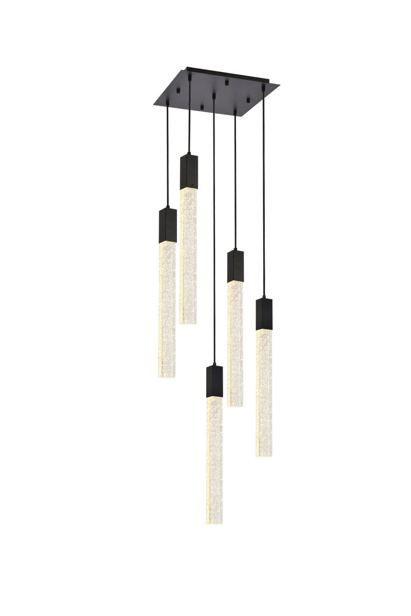 Elegant Lighting - 2066D16BK - Five Light Pendant - Weston - black