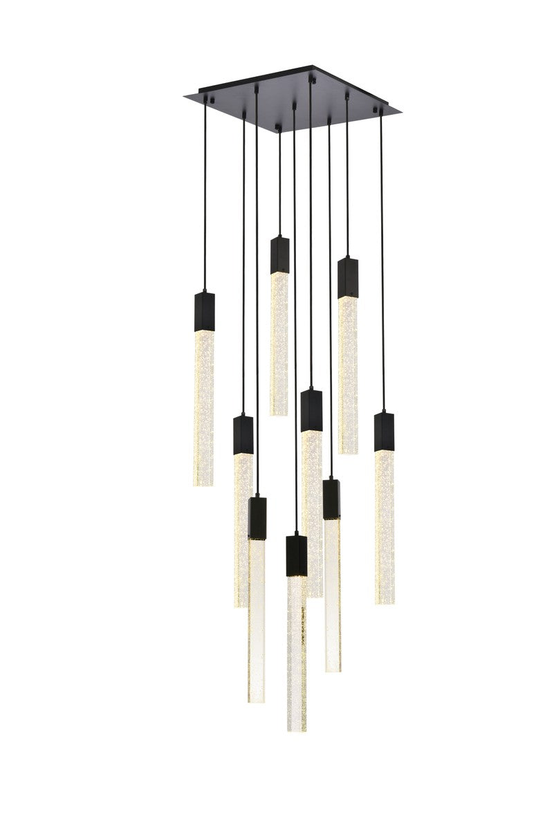 Elegant Lighting - 2066D20BK - Nine Light Pendant - Weston - Black