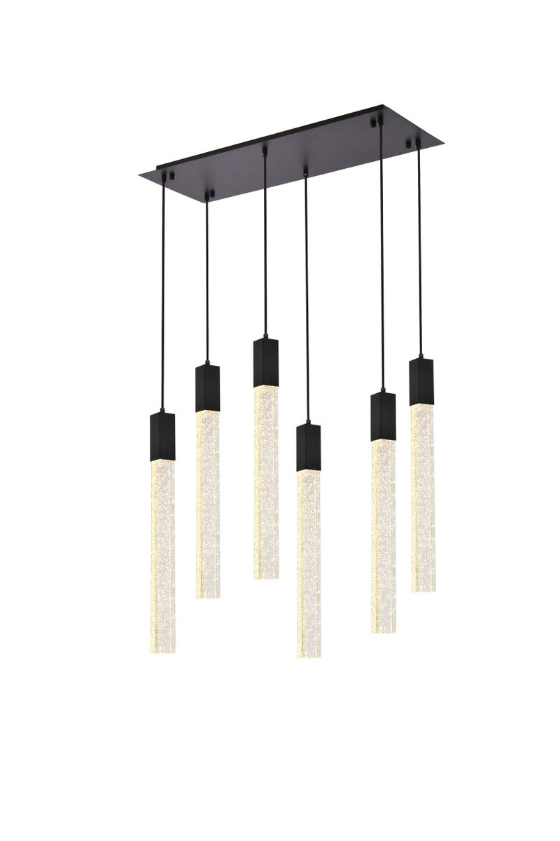 Elegant Lighting - 2066D32BK - Six Light Pendant - Weston - Black