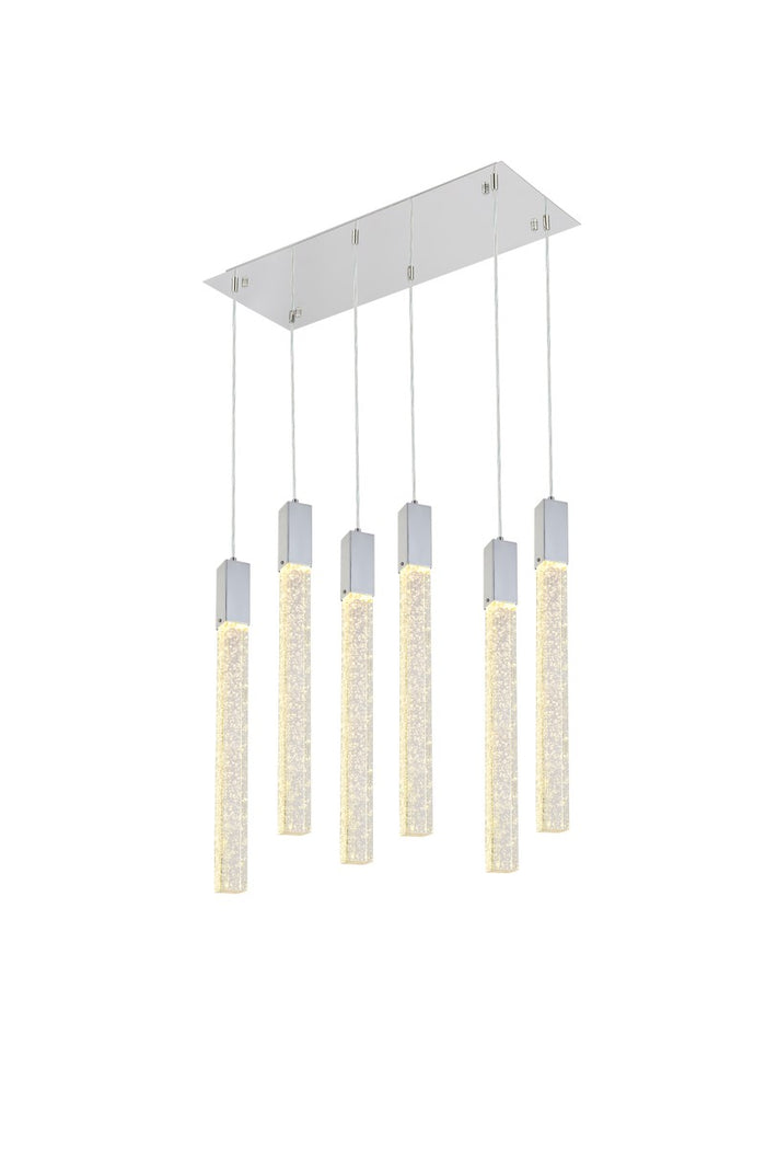 Elegant Lighting Six Light Pendant from the Weston collection in Chrome finish