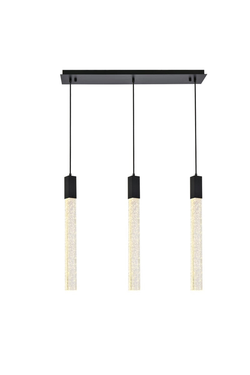 Elegant Lighting - 2066S32BK - Three Light Pendant - Weston - black