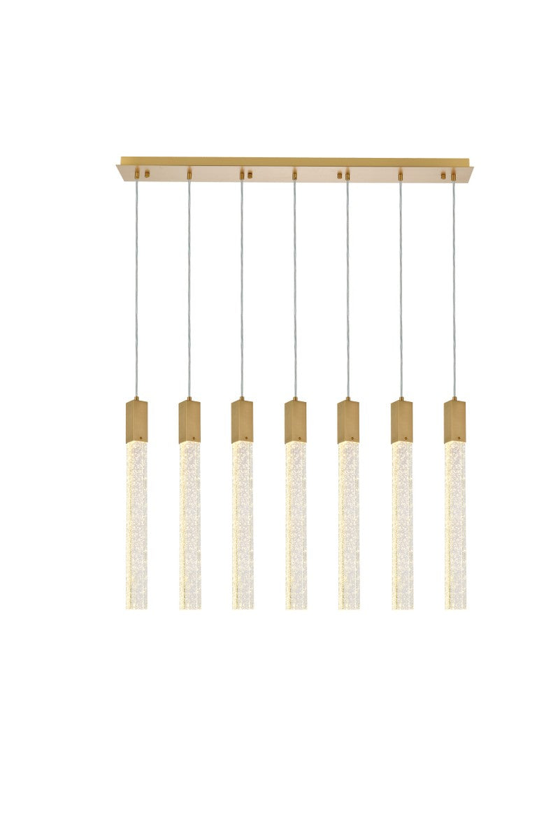 Elegant Lighting - 2066S42SG - Seven Light Pendant - Weston - satin gold