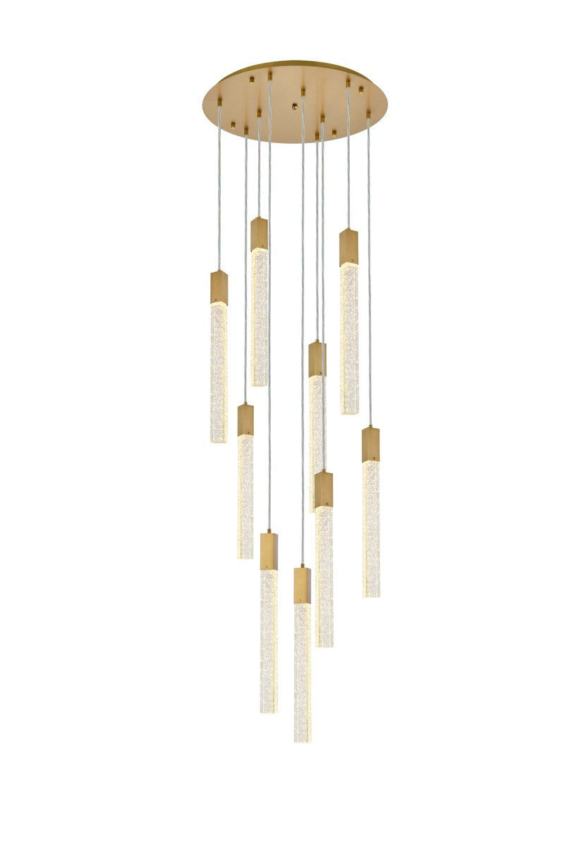 Elegant Lighting - 2067D24SG - Nine Light Pendant - Weston - satin gold