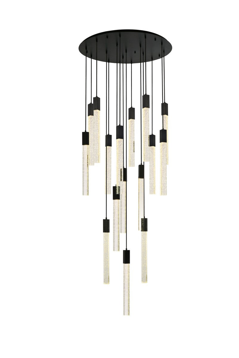 Elegant Lighting - 2067G36BK - 16 Light Pendant - Weston - black