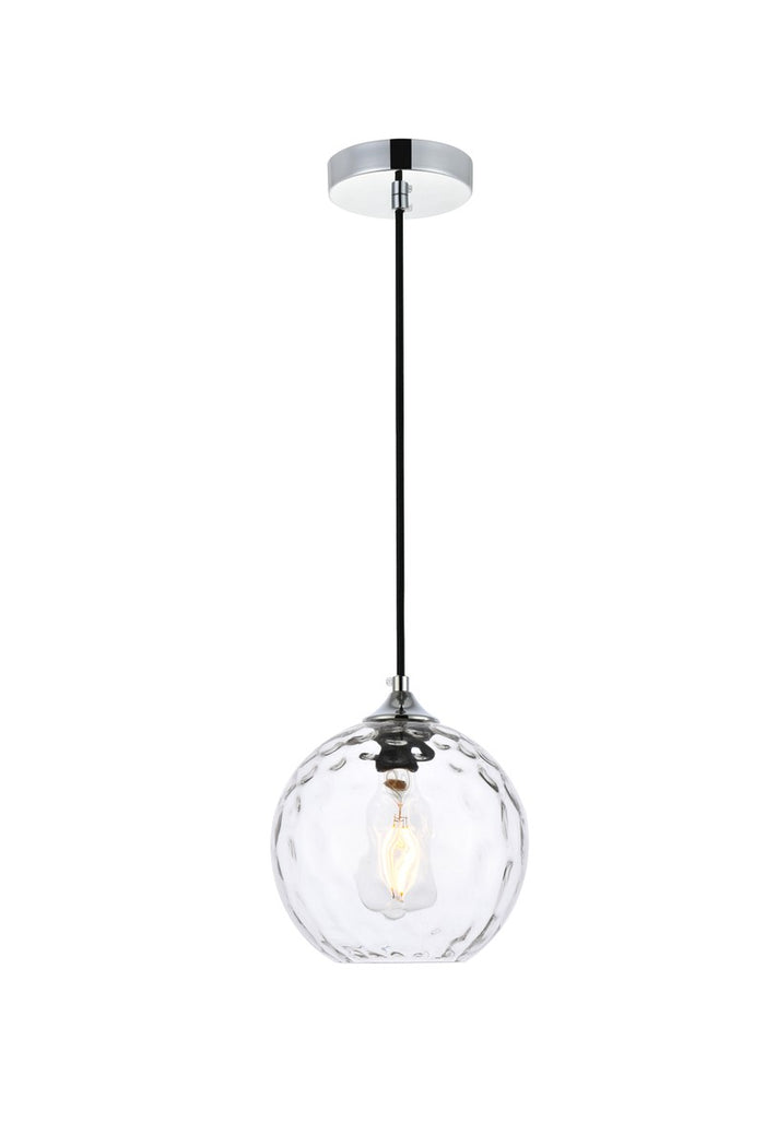 Elegant Lighting One Light Pendant from the Cashel collection in Chrome And Clear finish
