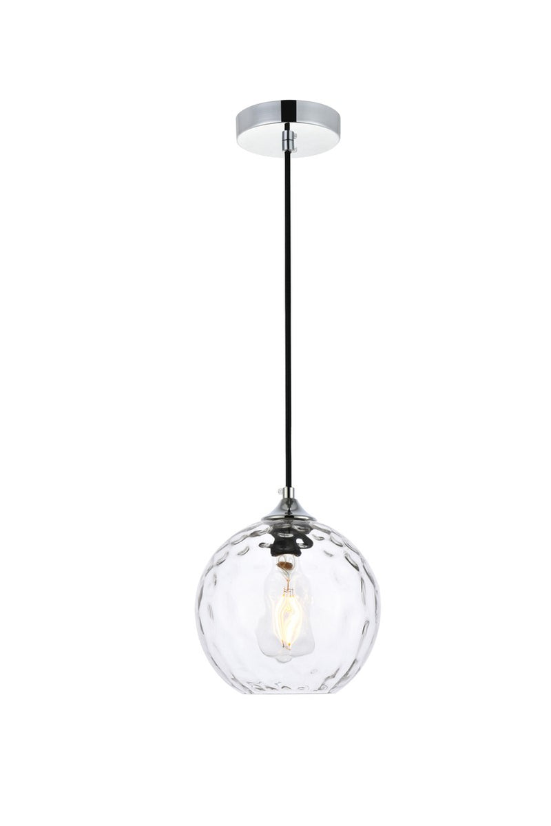 Elegant Lighting One Light Pendant from the Cashel collection in Chrome And Clear finish
