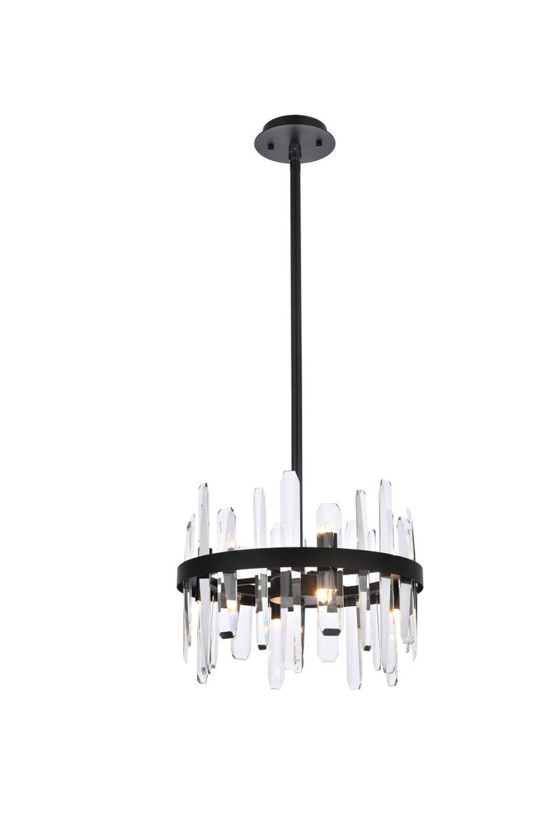 Elegant Lighting - 2200D16BK - Eight Light Pendant - Serena - black