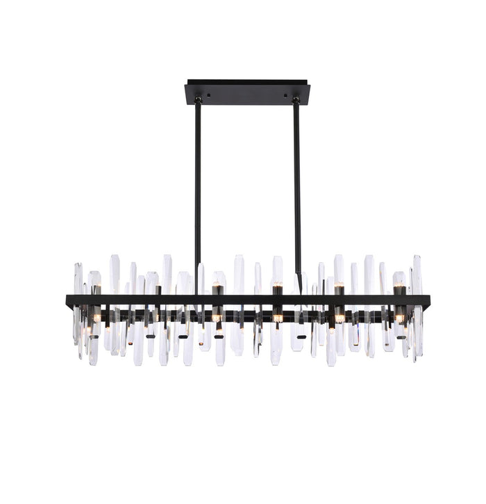 Elegant Lighting 24 Light Chandelier from the Serena collection in Black finish