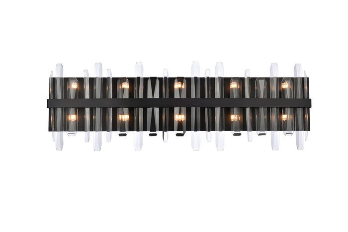 Elegant Lighting Ten Light Bath Sconce from the Serena collection in Black finish