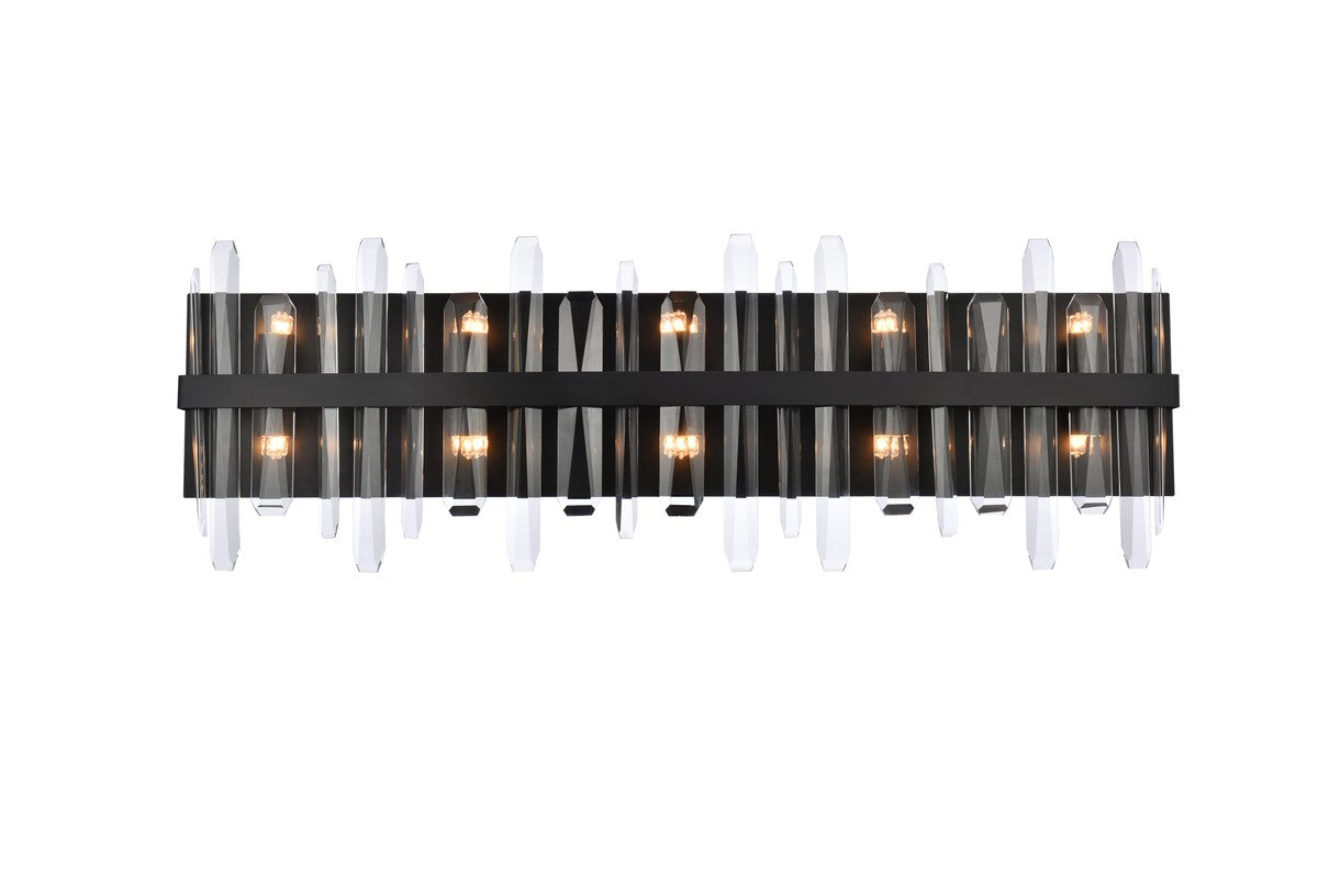 Elegant Lighting - 2200W36BK - Ten Light Bath Sconce - Serena - black