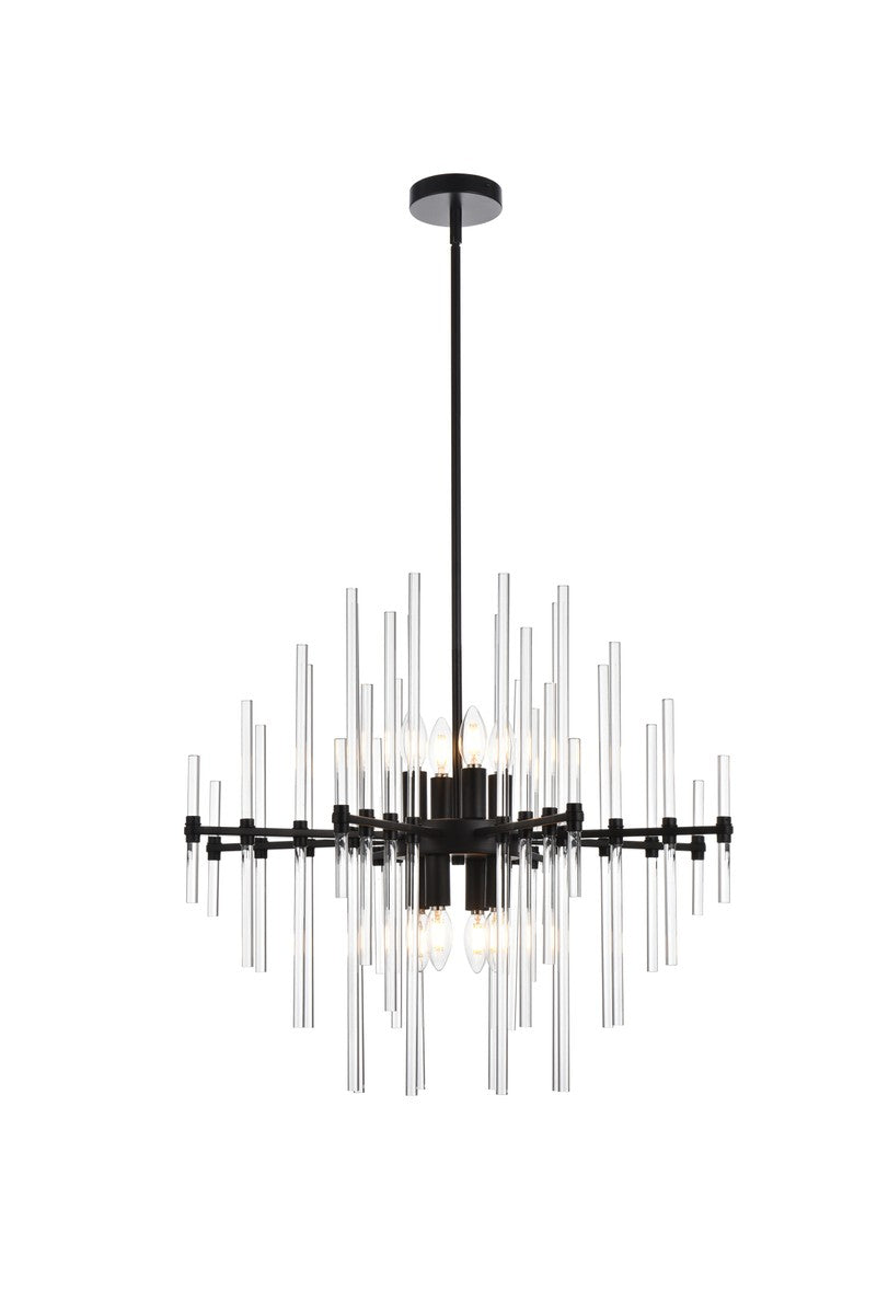 Elegant Lighting - 2502D27BK - Eight Light Pendant - Sienna - black