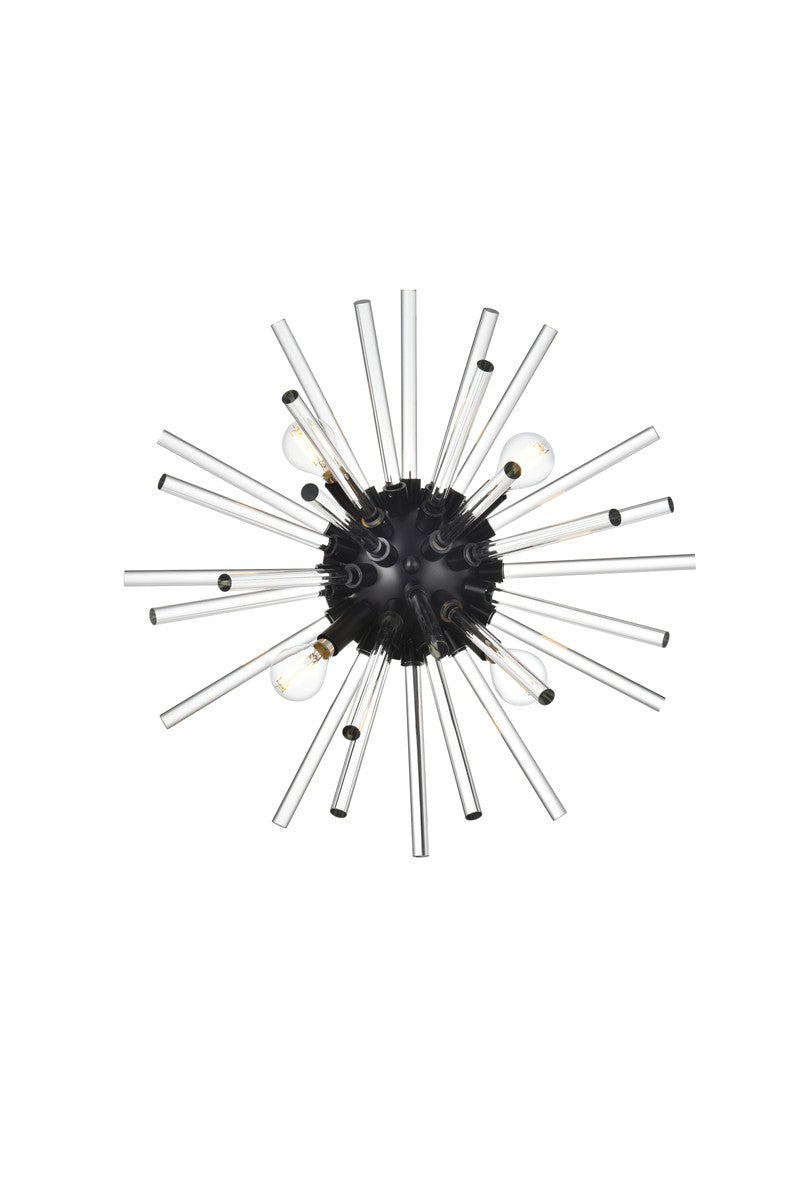 Elegant Lighting - 2502W18BK - Four Light Wall Sconce - Sienna - black