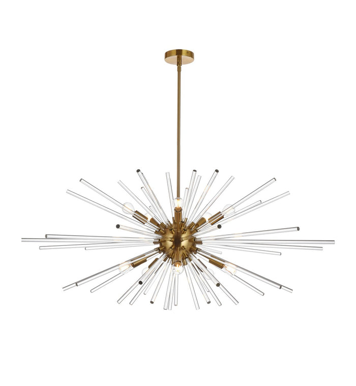 Elegant Lighting Ten Light Pendant from the Sienna collection in Gold finish