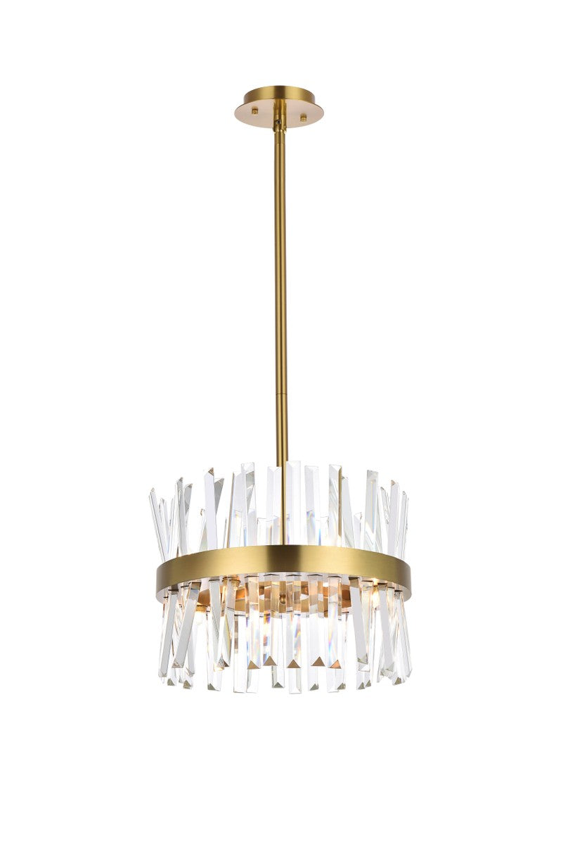 Elegant Lighting - 6200D16SG - Eight Light Pendant - Serephina - satin gold